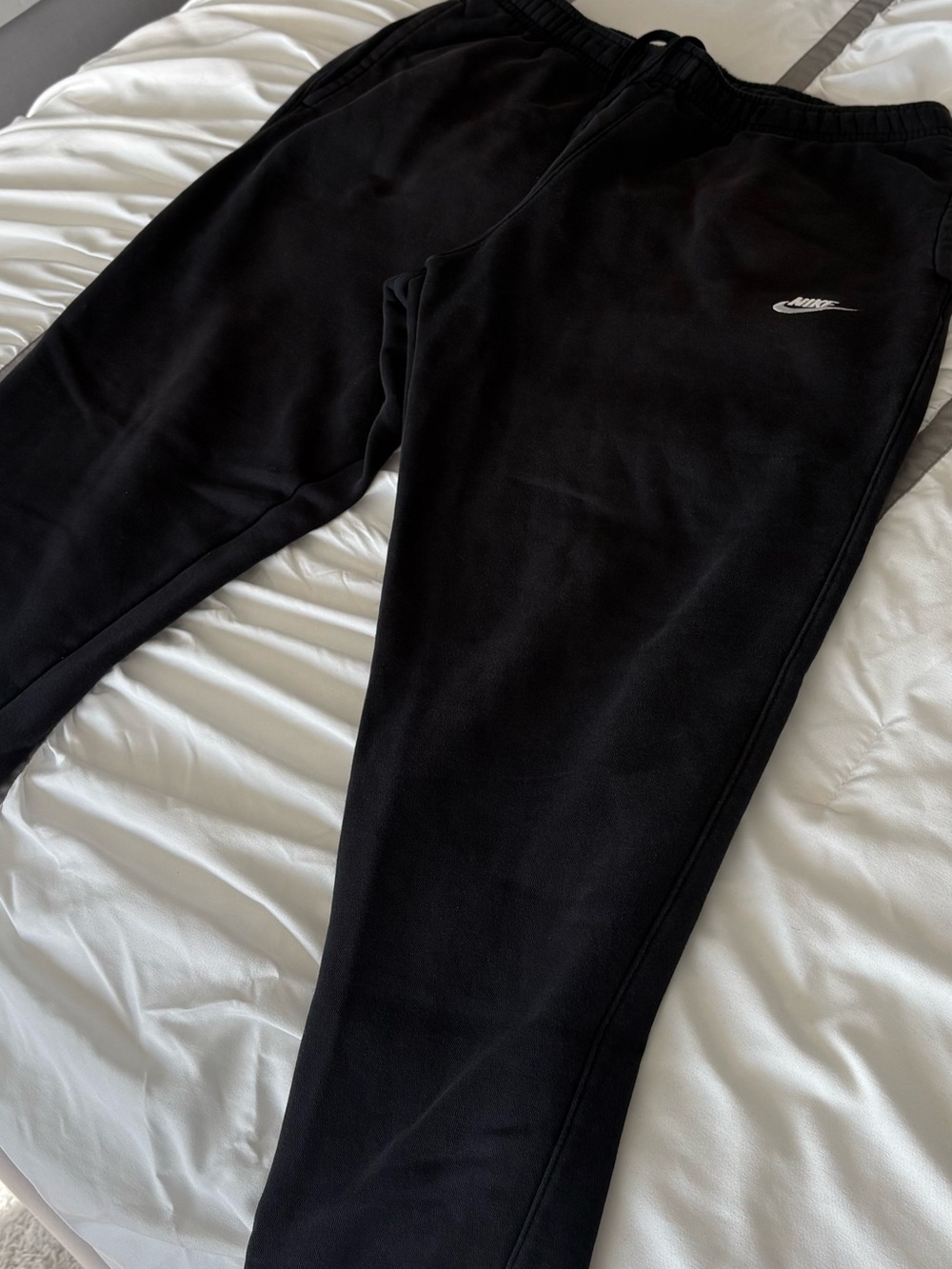 Nike Black Men's Jogger Sweatpants with Small White Swoosh